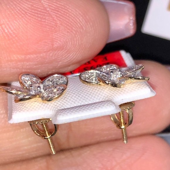 1/2 cttw REAL DIAMOND custom made flower earrings! - Picture 5 of 8